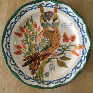 Nathalie Lete Francophile Owl 10" Dinner Plate